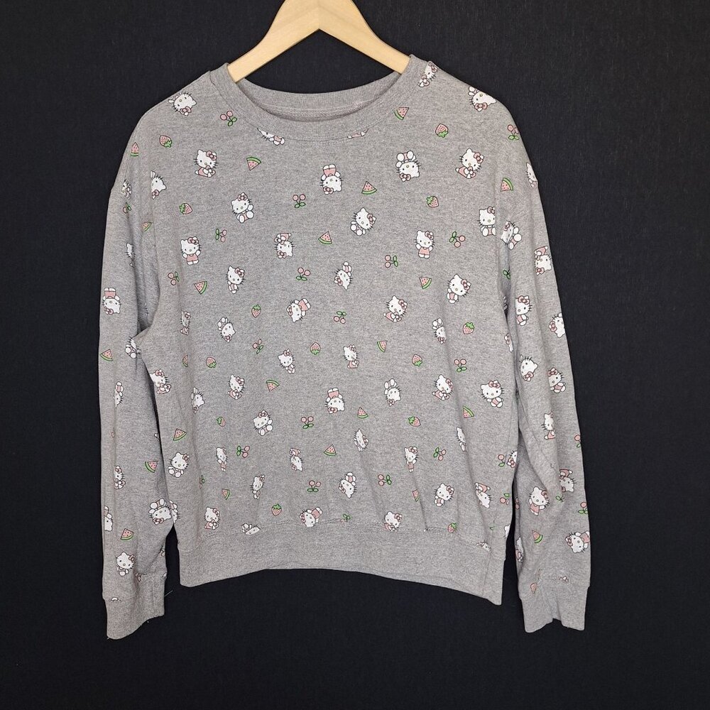 💙 Hello Kitty Cozy Crew Neck Sweatshirt Size XL Cute Comfy Streetwear - Picture 8 of 8